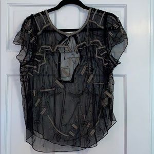 Free People embellished blouse M